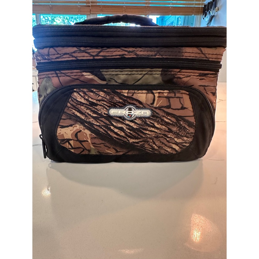 Frozn Cold To The Core Camo Expandable Lunch Bag Cooler Mens Hunting Work Brown